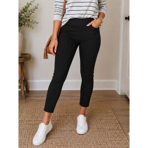 Nine West Heidi Pull-On Crop Black Skinny Jeans Women's Size 8 Stretch Casual